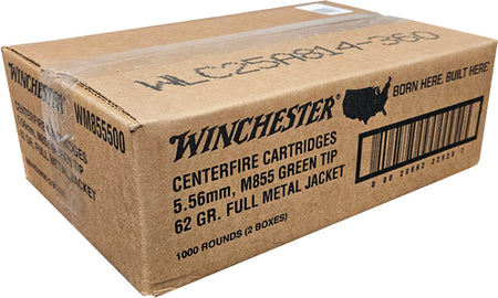 Winchester 5.56x45mm NATO M855 Green Tip Range Pack 62gr FMJ Ammo