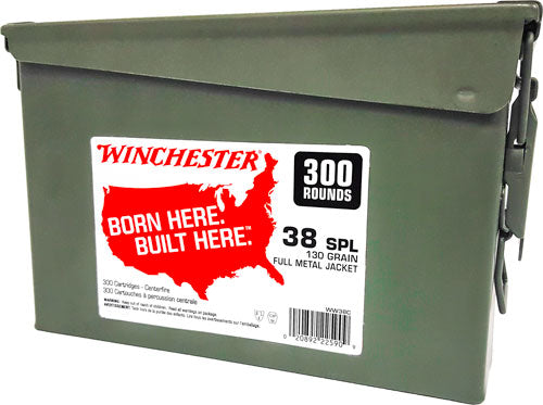Winchester .38 Special USA Ammo Can 130gr FMJ Ammo