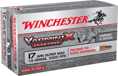 Winchester .17 WSM Varmint X Lead Free 15gr PolyTip Ammo