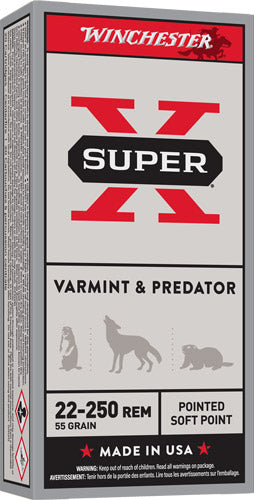 Winchester .22-250 Remington Super-X 55gr JSP Ammo