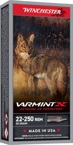 Winchester .22-250 Remington Varmint X 55gr PolyTip Ammo