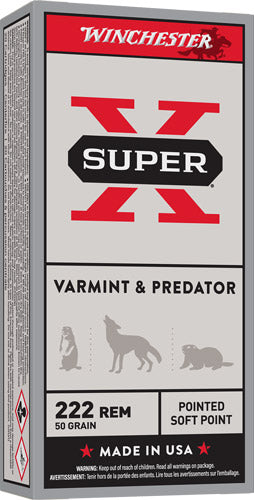 Winchester .222 Remington Super X 50gr JSP Ammo
