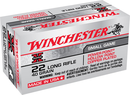Winchester .22 Long Rifle Super-X Power-Point 40gr JHP Ammo