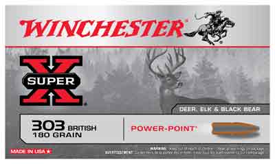 Winchester .303 British X303B1 Super-X Power-Point Pointed Soft Point PSP 180 Gr.