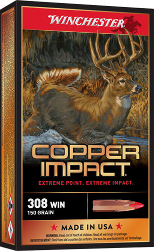 Winchester .308 Win Copper Impact 150gr Copper Extreme Point Ammo