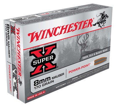 Winchester 8mm Mauser Super-X Power-Point 170gr JSP Ammo
