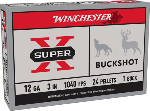 Winchester Super X 24 Pellets 12 Gauge 3 in 2-2/5 oz #1 Buck