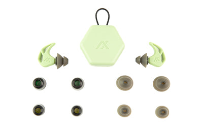 AXIL X20, Earplugs, Slate Green, Includes (3) Silicon Tips, (2) Foam Tips and Pocket Carry Case X20-GREEN