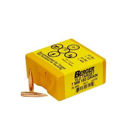 Berger Match Grade Target Bullets 7mm .284" 180 gr VLD TARGET 100/box