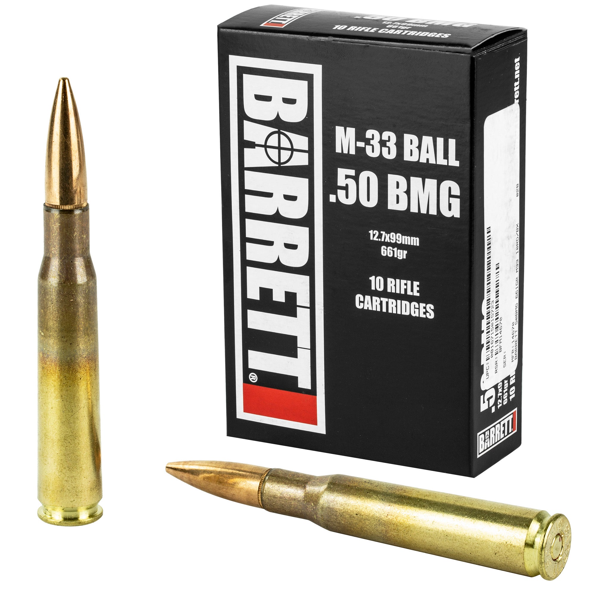 Barrett Firearms .50 BMG M33 Ball 661gr FMJ Ammo