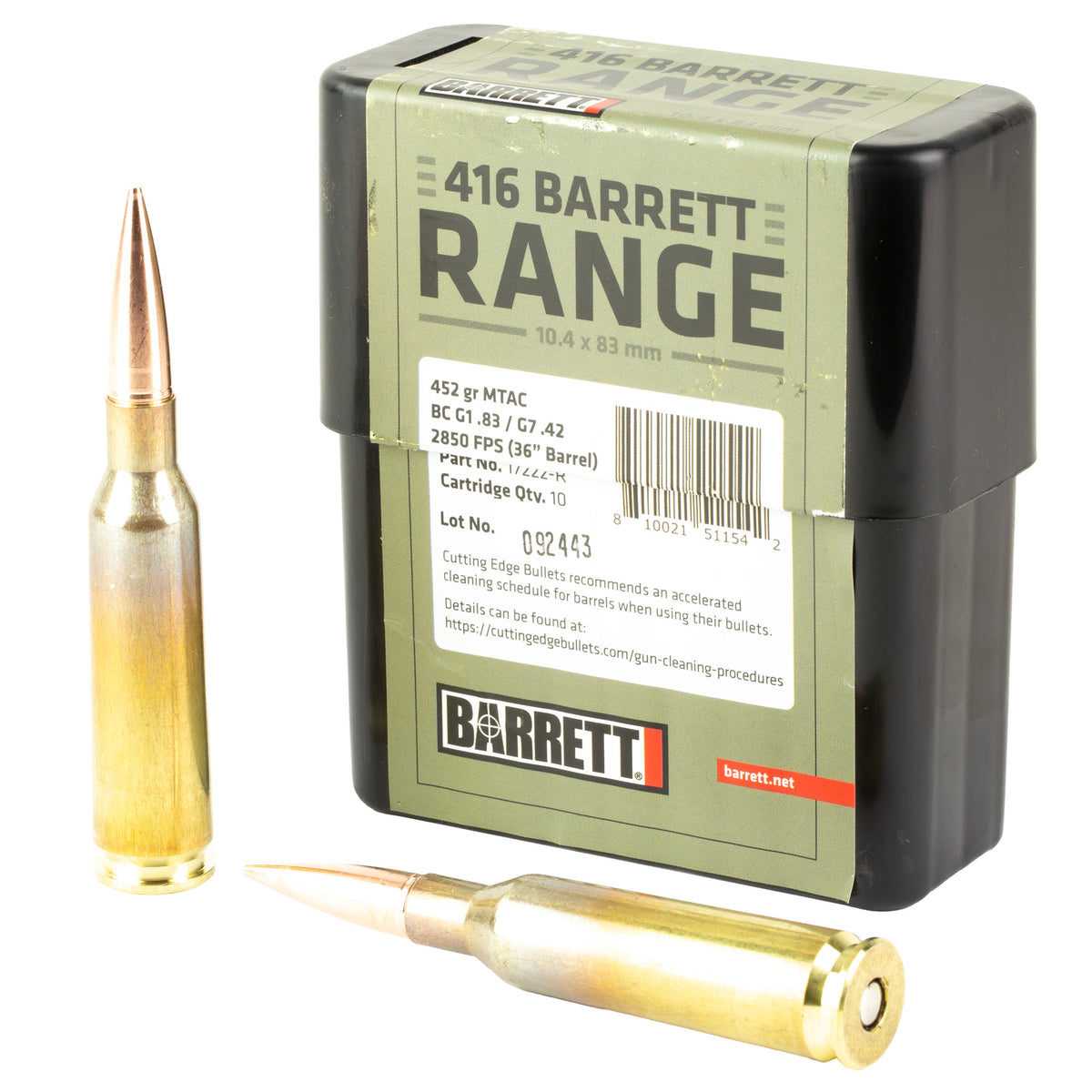 Barrett Firearms .416 Barrett Range 450gr Solid Ammo
