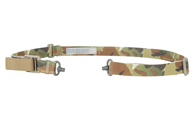 Blue Force Gear Vickers ONE Sling, 2-Point Combat Sling, Push Button Swivels, 54" with Adjuster Tightened, Multicam, 1" Webbing