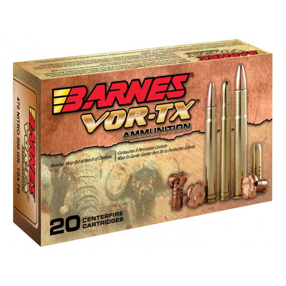 Barnes .470 Nitro Express VOR-TX Safari 500gr Solid Ammo