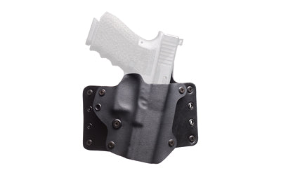 BlackPoint Tactical Leather Wing OWB Holster, Fits Glock 19/23/32, Right Hand, Black Kydex & Leather, with 1.75" Belt Loops, 15 Degree Cant 100079