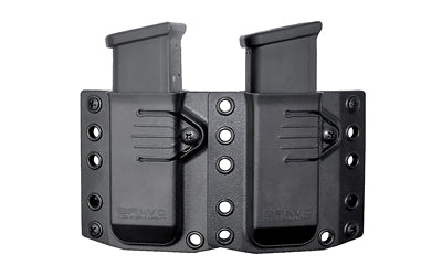 Bravo Concealment Magazine Pouch, Double, 1.5" Belt Loops, Size Medium, Fits Glock 43X, Sig P365, and Springfield Hellcat Magazines, Ambidextrous, Polymer, Black BC60-2002