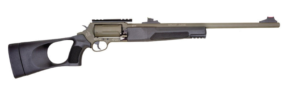 Rossi SCJT4510B Circuit Judge 45 Colt (LC) Caliber or 410 Gauge with 5rd Capacity, 18.50" Barrel, Moss Green Cerakote Metal Finish & Black Fixed Thumbhole Stock Right Hand (Full Size)