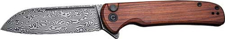 CIVIVI KNIFE CHEVALIER 3.46" CUIBOURTIA WOOD/BLK DAMASCUS!