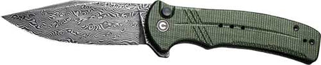 CIVIVI KNIFE COGENT 3.47" GREEN MICARTA/DAMASCUS BTTNLK!
