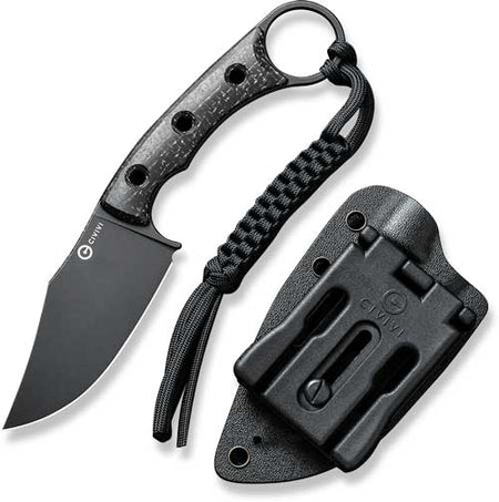 CIVIVI KNIFE MIDWATCH 3.39" BLK BURLAP MICARTA/BLK STNWSH!