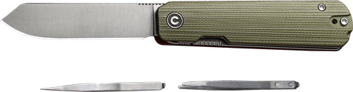 CIVIVI KNIFE SENDY 2.83" MILLED GREEN/RED G-10 CLAM PK