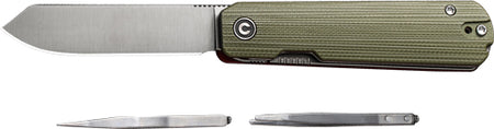 CIVIVI KNIFE SENDY 2.83" MILLED GREEN/RED G-10 CLAM PK