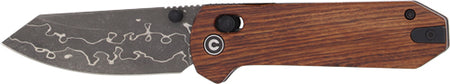 CIVIVI KNIFE YONDER 2.88" GUIBOURTIA WOOD/DAMASCUS BLADE