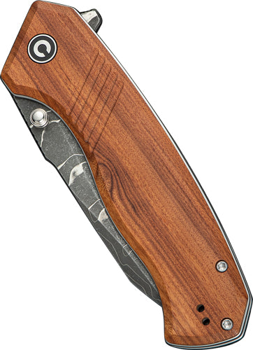 CIVIVI KNIFE PLACOID 3.67" WOOD/DIMASCUS BLADE LINER LOCK