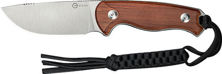 CIVIVI KNIFE TIMBERBARK 3.2" FIXED GUIBOURTIA WOOD/SATIN
