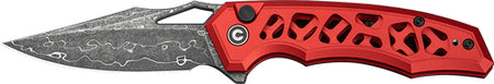 CIVIVI KNIFE ANAAKI 2.98" SKELETONIZED RED DAMASCUS