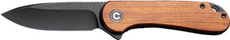 CIVIVI KNIFE ELEMENTUM 2.96" WOOD/BLACK STNWSH D2 LNR LOCK!