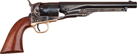 Cimarron CA040 1860 Army .44 Cal 8" 6 Shot Color Case Hardened Frame, Blued Fluted Cylinder, Blued Round Steel Barrel, Smooth Walnut Grip