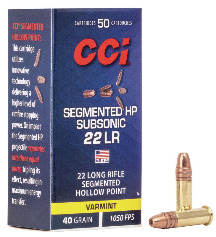 CCI .22 Long Rifle Segmented HP Subsonic 40gr JHP Ammo