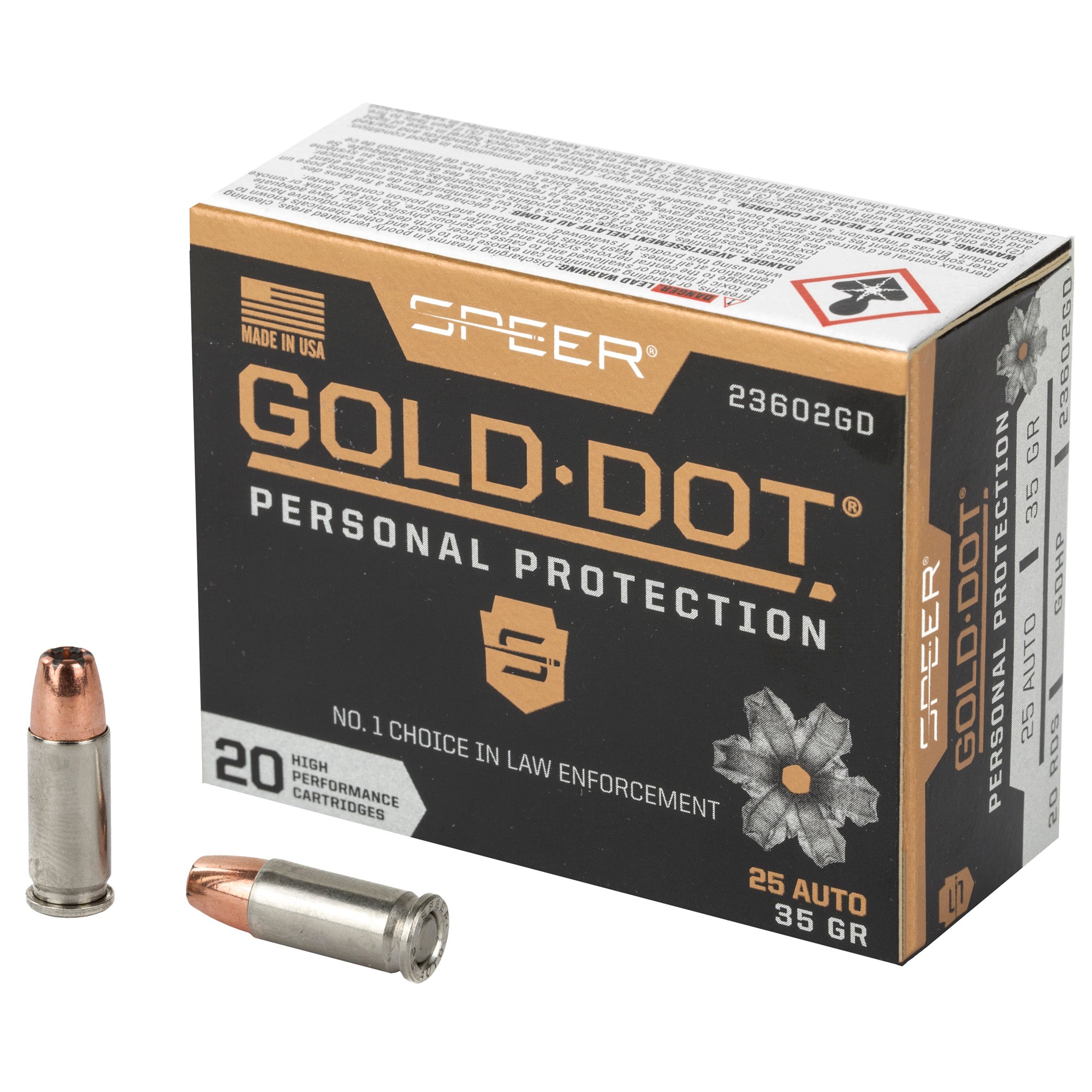 Speer .25 ACP Gold Dot Personal Protection 35gr HP Ammo