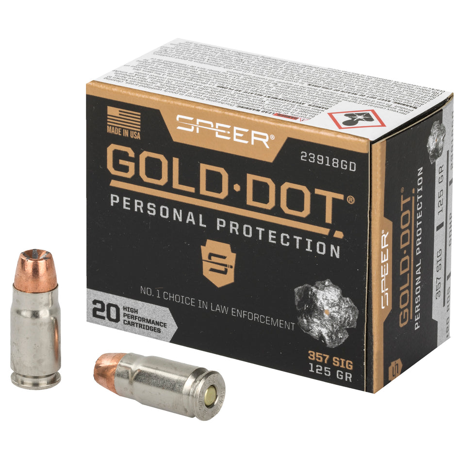 Speer .357 Sig Gold Dot Personal Protection 125gr BHP Ammo