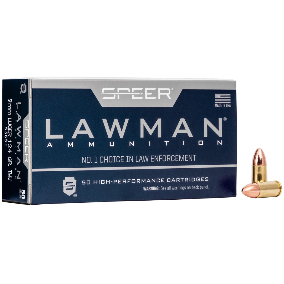 Speer 9mm Luger Lawman 124gr TMJ Ammo