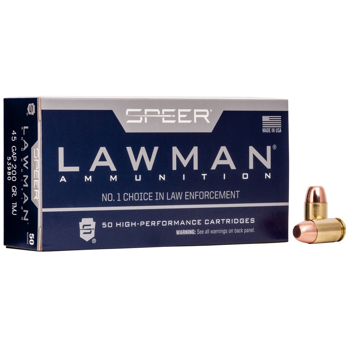 Speer .45 GAP Lawman 200gr TMJ Ammo