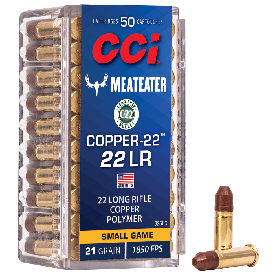 CCI .22 Long Rifle Copper-22 21gr CSHP Ammo