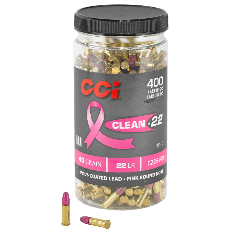CCI .22 LR Clean-22 Pink 40gr LRN Ammo