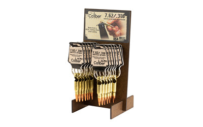 Caliber Gourmet 308 Bottle Opener Keychain Display, 24 Keychains, Gold CBG-1017