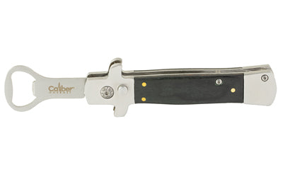 Caliber Gourmet Switchblade Style Bottle Opener, Black and Silver CBG-BF-1024