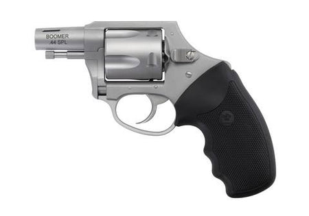 Charter Arms 74429 Boomer Large 44 Special, 5 Shot 2" Matte Stainless Steel Ported/Tapered Barrel, Matte Stainless Cylinder & Frame w/Black Finger Grooved Rubber Grip