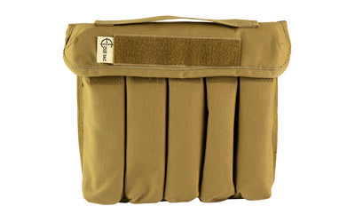 Cole-TAC Can Caddy, Standard Size, 500 Denier Nylon, 9.25"x10.5"x2.5", Coyote Brown, 5 Slots for Suppressor Storage CD102