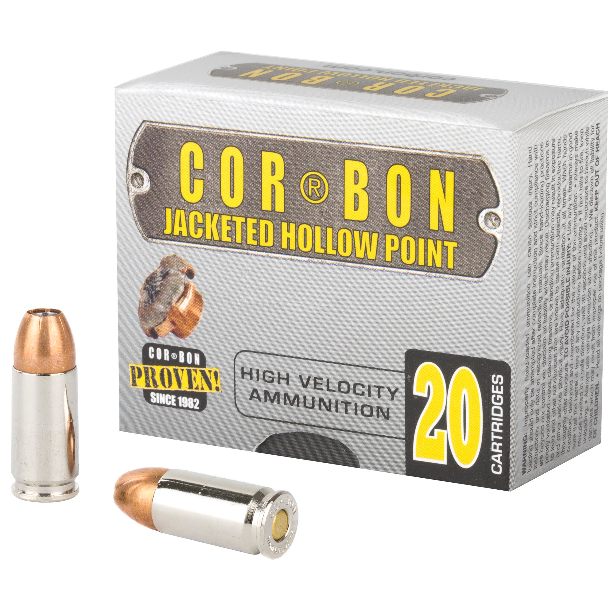 Cor-Bon 9mm Luger +P Self Defense 125gr JHP Ammo