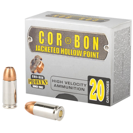 Cor-Bon 9mm Luger +P Self Defense 125gr JHP Ammo
