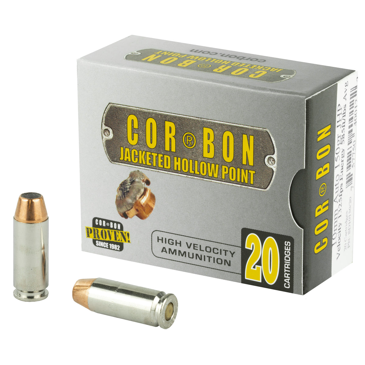Cor-Bon 10mm Auto Self Defense 150gr JHP Ammo