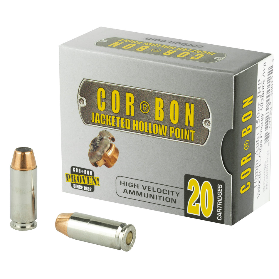 Cor-Bon 10mm Auto Self Defense 150gr JHP Ammo