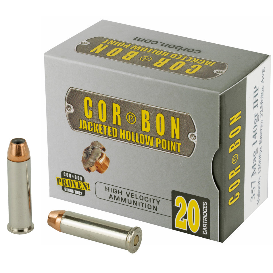 Cor-Bon 357140 Self Defense Jacketed Hollow Point 140 Grain .357 Magnum 1300 FPS