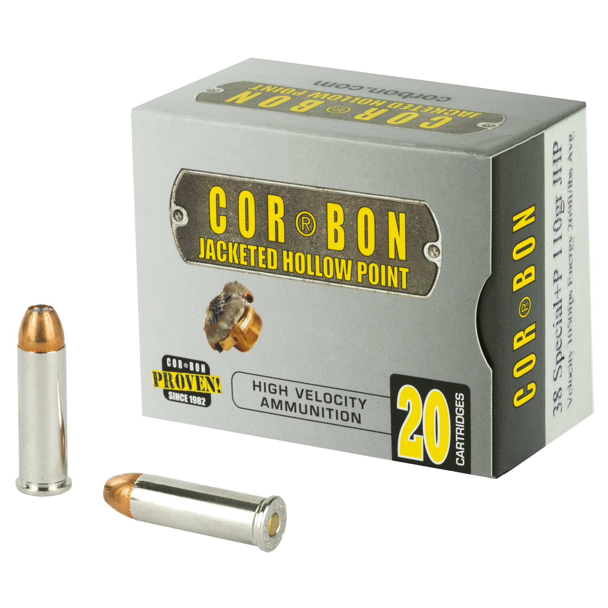 Cor-Bon 38110 Self Defense +P Jacketed Hollow Point 110 Grain .38 Special 1250 FPS