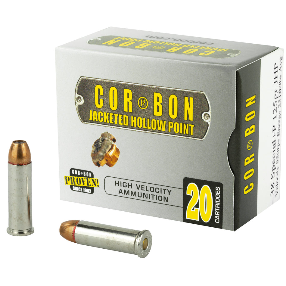 Cor-Bon 38125 Self Defense +P Jacketed Hollow Point 125 Grain .38 Special 950 FPS
