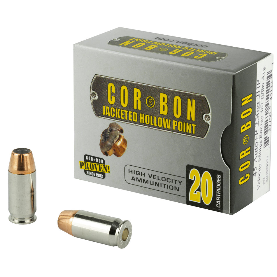 Cor-Bon 45230 Self Defense +P Jacketed Hollow Point 230 Grain .45 ACP/Auto 950 FPS
